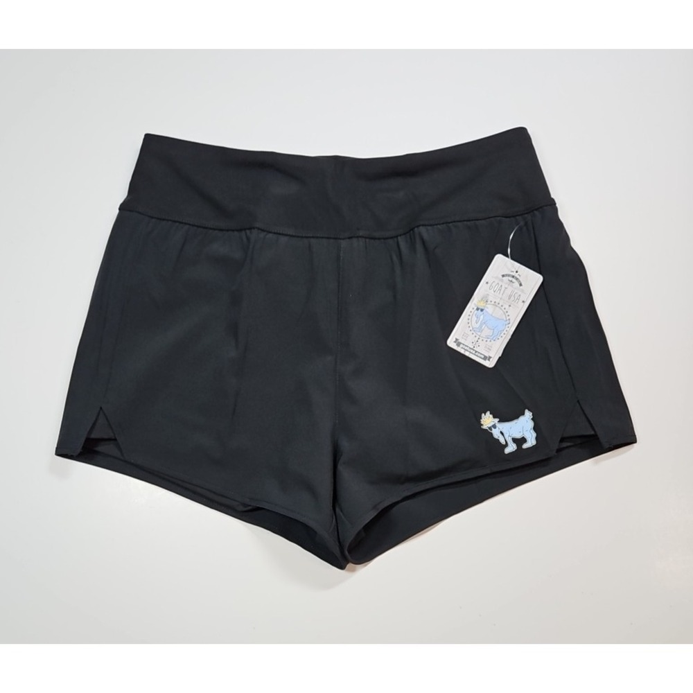GOAT USA Womens Black Lined‎ Athletic Running Shorts Size Large NWT